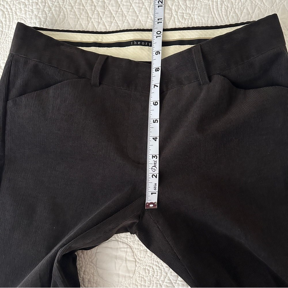 Theory Max C Corduroy Flare Dress Pants Trousers Dark Brown Women’s Sz 6 - Picture 9 of 13